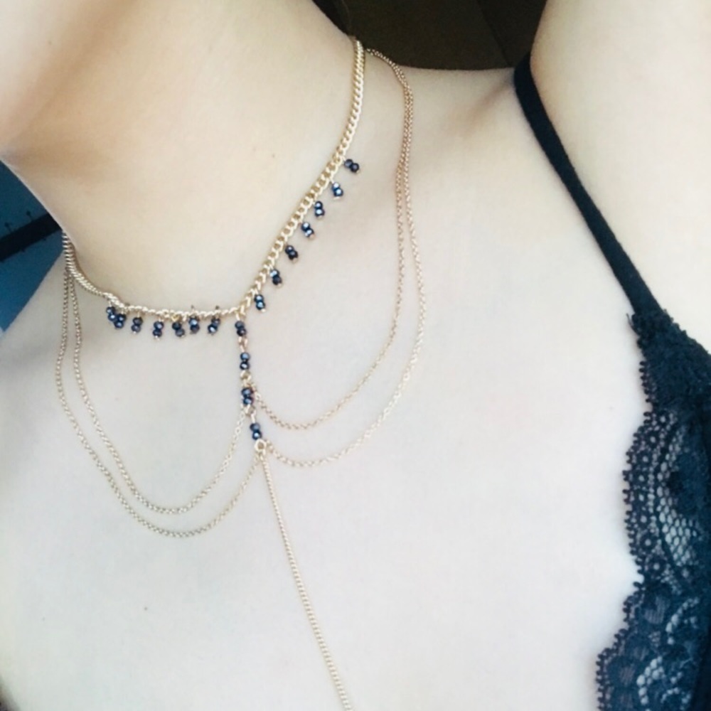 Gold chain drop choker ✨